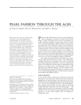 PEARL FASHION THROUGH the AGES by Dona M