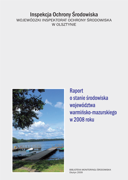 Raport O Stanie Środowiska Województwa Warmińsko-Mazurskiego W 2008 Roku