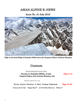 ASIAN ALPINE E–NEWS Contents