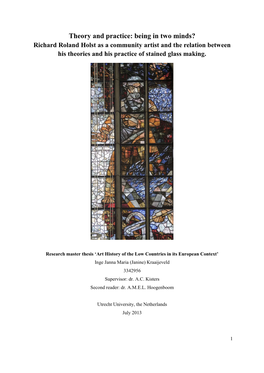 Theory and Practice: Being in Two Minds? Richard Roland Holst As a Community Artist and the Relation Between His Theories and His Practice of Stained Glass Making