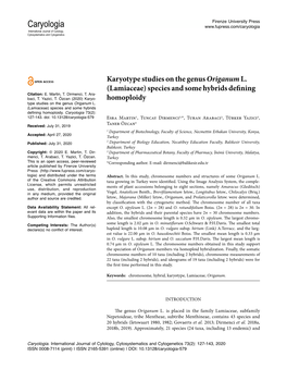 Caryologia International Journal of Cytology, Cytosystematics and Cytogenetics