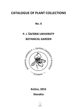 Catalogue of Plant Collections