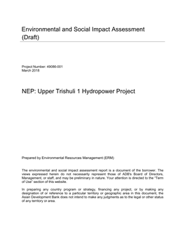 Upper Trishuli 1 Hydropower Project