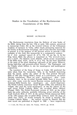 Downloaded from Brill.Com09/26/2021 07:37:02AM Via Free Access 360 the JOURNAL of BYELORUSSIAN STUDIES