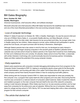 Bill Gates Biography - Life, Family, Childhood, Children, Parents, Name, Story, History, Wife, School