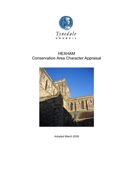 HEXHAM Conservation Area Character Appraisal