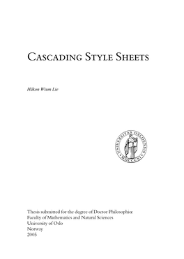 Phd Thesis: Cascading Style Sheets