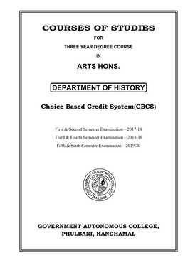 Courses of Studies For