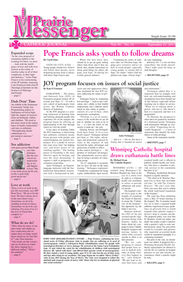 Pope Francis Asks Youth to Follow Dreams