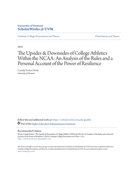 The Upsides & Downsides of College Athletics Within the NCAA