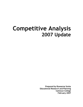 Competitive Analysis 2007 Update