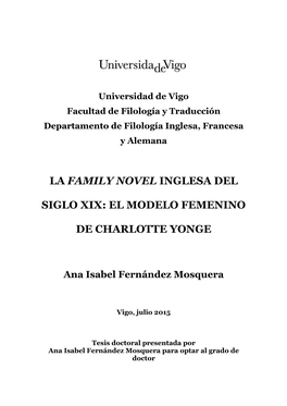 La Family Novel Inglesa Del Siglo Xix: El Modelo Femenino De Charlotte Yonge