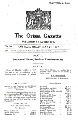 The Orissa Gazette