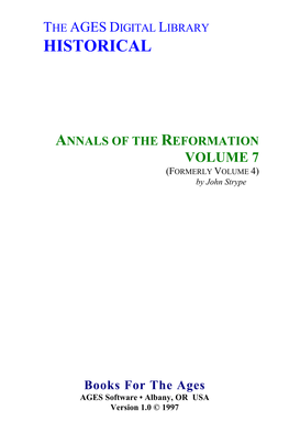 Annals of the Reformation Vol. 7