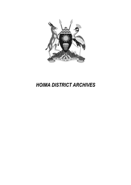 Hoima District Archives