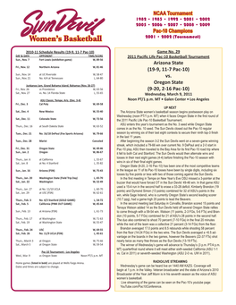 Women's Basketball Arizona State Combined Team Statistics (As of Mar 05, 2011) All Games