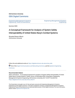 A Conceptual Framework for Analysis of System Safety Interoperability of United States Navy's Combat Systems