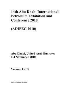 14Th Abu Dhabi International Petroleum Exhibition and Conference 2010