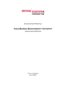 Indo-Burma Ecosystem Profile, 2007