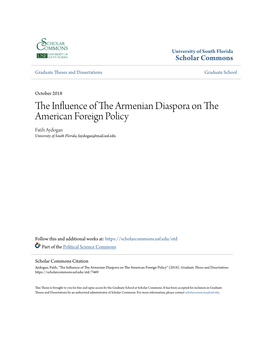 The Influence of the Armenian Diaspora on the American Foreign Policy