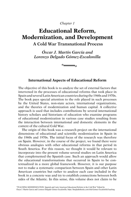 Educational Reform, Modernization and Development: a Cold War Transnational Process