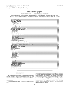 The Dermatophytes