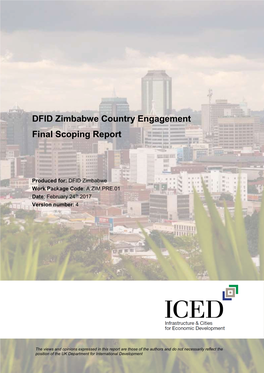 DFID Zimbabwe Country Engagement Final Scoping Report