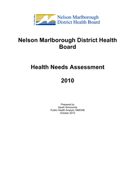 Nelson Marlborough District Health Board Health Needs Assessment