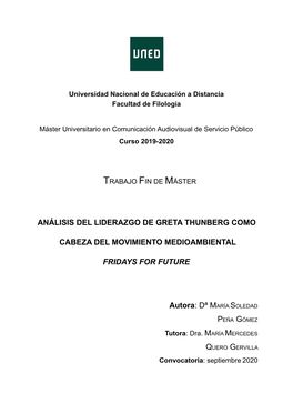 Análisis Del Liderazgo De Greta Thunberg Como