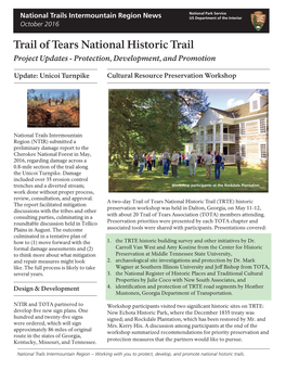 Trail of Tears National Historic Trail Project Updates - Protection, Development, and Promotion