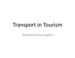 Transport in Tourism