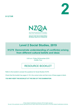 Level 2 Social Studies (91279) 2019