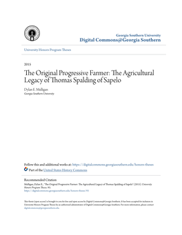 The Agricultural Legacy of Thomas Spalding of Sapelo Dylan E