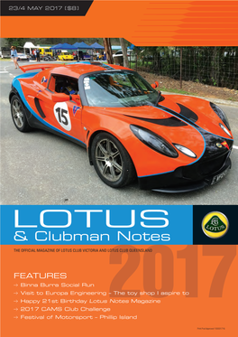 Lotus Notes Magazine 2017 CAMS Club Challenge Festival of Motorsport – Phillip Island