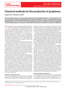 Chemical Methods for the Production of Graphenes Sungjin Park1 and Rodney S