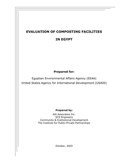 Evaluation of Composting Facilities in Egypt