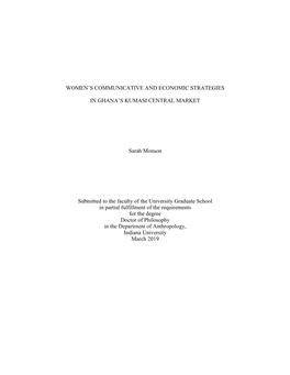 Women's Communicative and Economic Strategies