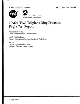 NASA/FAA Tailplane Icing Program: Flight Test Report
