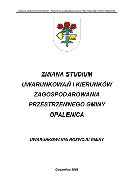 Zmiana Studium Uwarunkowań I Kierunków Zagospodarowania