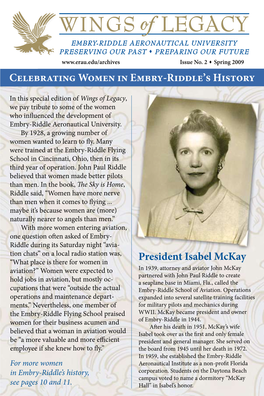 President Isabel Mckay Celebrating Women in Embry-Riddle's History