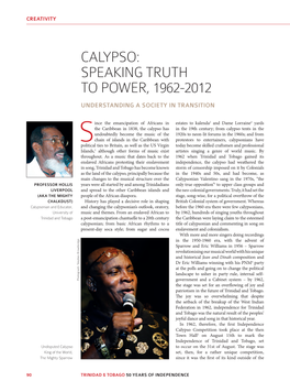 Calypso: Speaking Truth to Power, 1962-2012