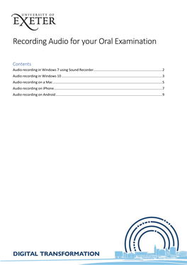 Recording Audio for Your Oral Examination
