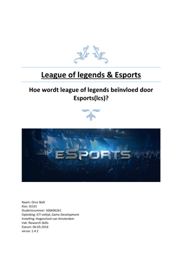 League of Legends & Esports