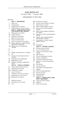 Revised Laws of Mauritius R27 – 1 ROAD TRAFFIC ACT Act 22 of 1962