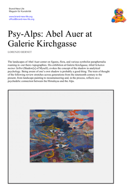 Psy-Alps: Abel Auer at Galerie Kirchgasse LORENZO BERNET