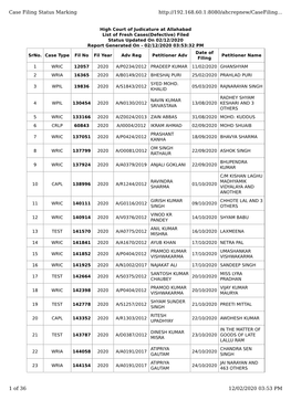 Case Filing Status Marking