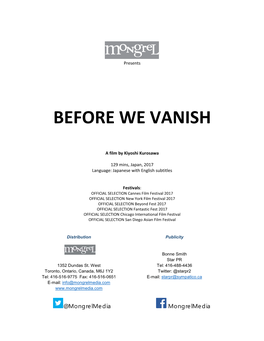 Before We Vanish