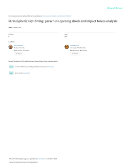 Stratospheric Sky-Diving: Parachute Opening Shock and Impact Forces Analysis