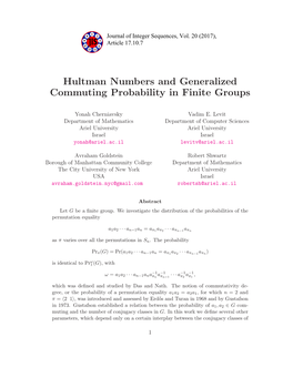 Hultman Numbers and Generalized Commuting Probability in Finite Groups