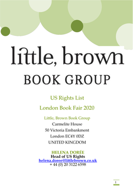 US Rights List London Book Fair 2020